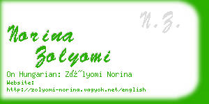 norina zolyomi business card
